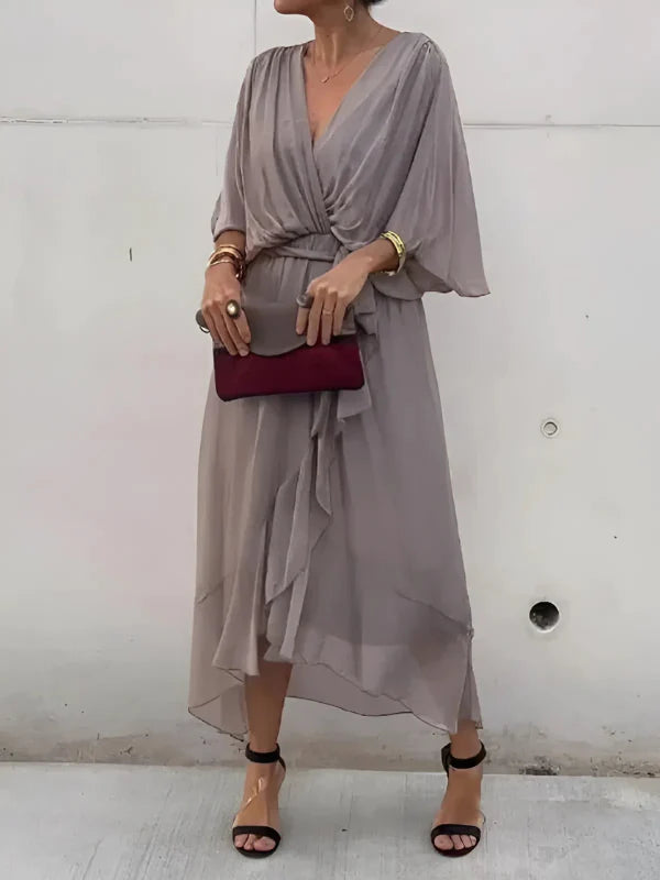 Zeitloses Wickelkleid in Midi-Länge – Elegant & Feminin für jeden Anlass | Damen Midikleid