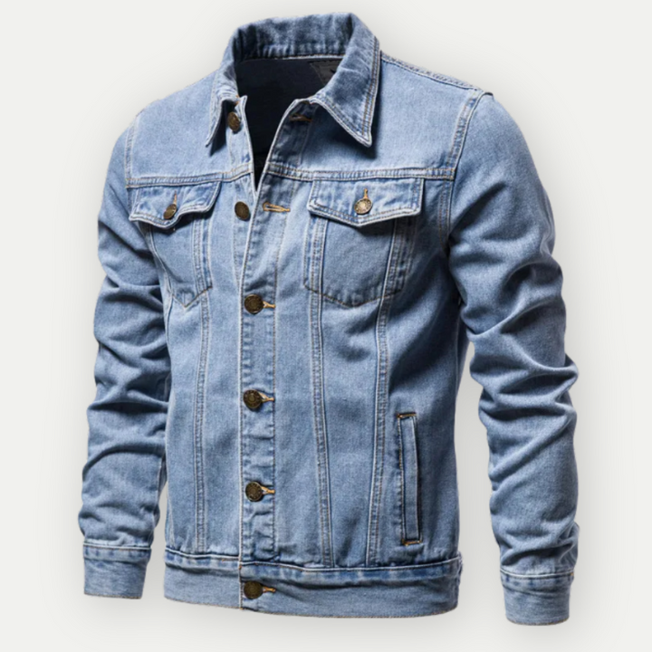 Klassische Denim Trucker Jacke Für Männer | Brusttaschen