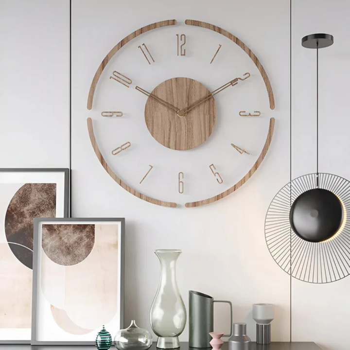 Große Wanduhr aus Acryl & Holz – Modernes & Stilvolles Design | Perfekt für Wohnzimmer, Büro & zeitgemäße Raumgestaltung