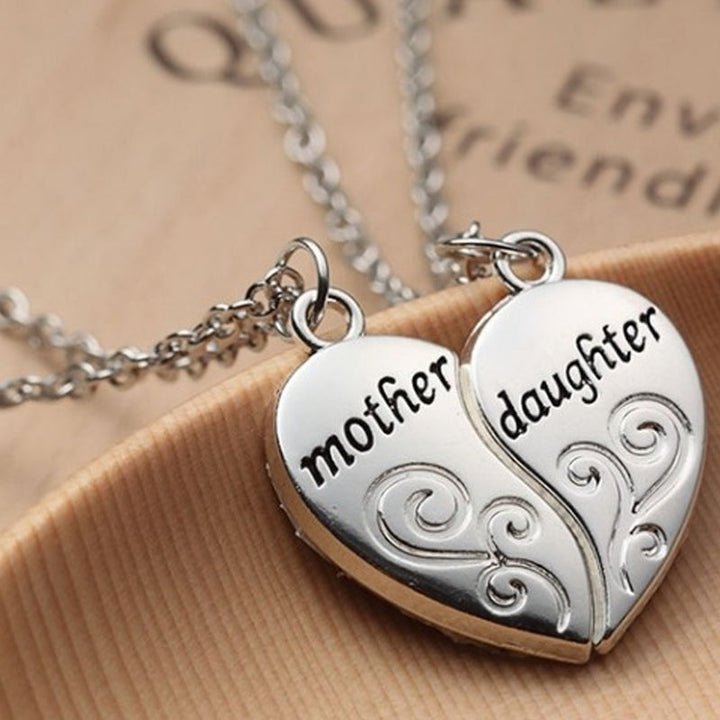 Matching Mother Daughter Heart Necklace Set A Mother's Day Gift