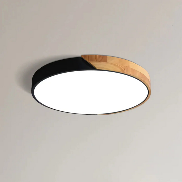Skandinavische LED-Deckenleuchte aus Holz – Minimalistisches Design & Warmes Licht | Ideal für Schlafzimmer, Flur & Wohnzimmer