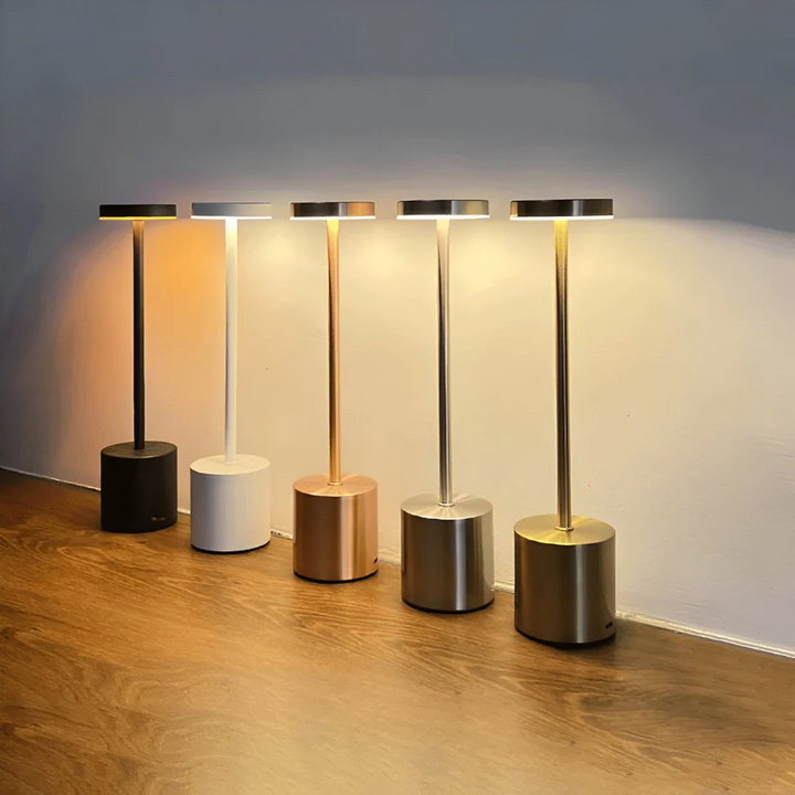 Kabellose Retro-Tischlampe – Wiederaufladbare LED-Leuchte im Vintage Design | Ideal für Wohnzimmer, Nachttisch & Ambiente-Beleuchtung