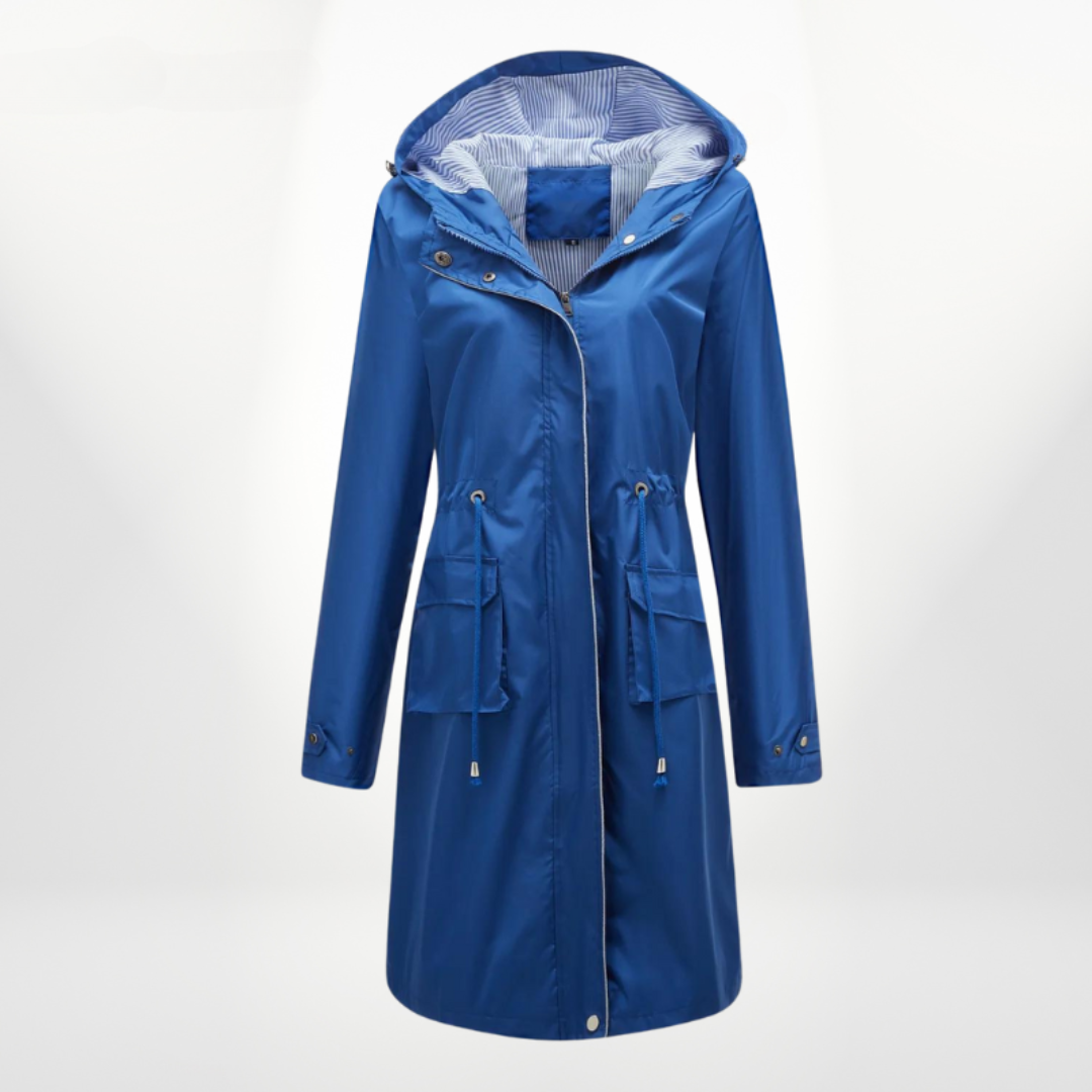 Regenjacke Mit Gestreiftem Futter Für Damen | Mittellang