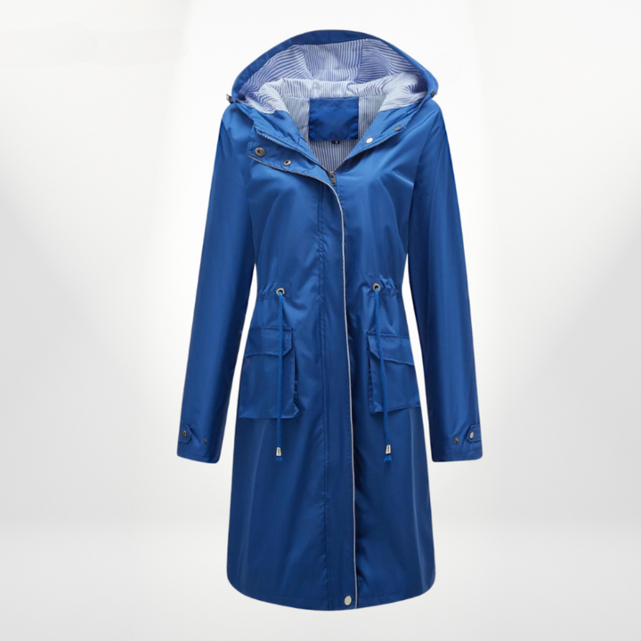 Regenjacke Mit Gestreiftem Futter Für Damen | Mittellang