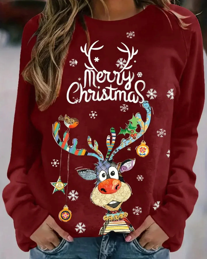 Damen Trendy Weihnachts-Sweatshirt | Langarm
