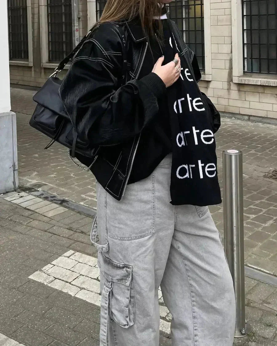 Stylische Leder Bomberjacke Für Damen | Winter