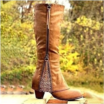 Kniehohe Stiefel Mit Dickem Absatz Für Damen | Winter