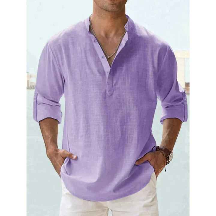 Bastien | Lässiges Henley-shirt Für Herren | Langarm