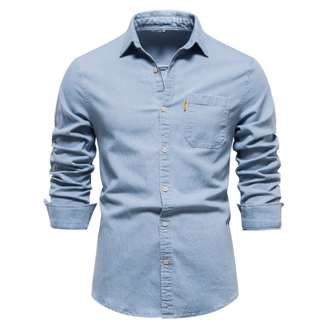 Herren Slim Fit Langarmhemd | Button Down