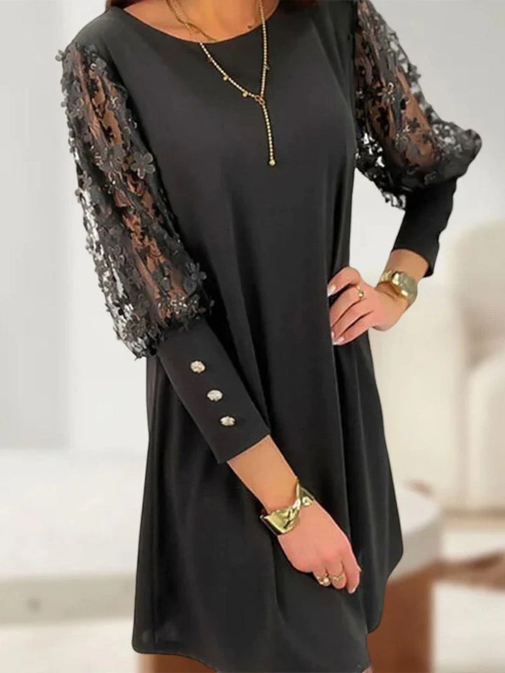 Solène | Elegantes Kleid Mit Langen Ärmeln Für Damen | Mini