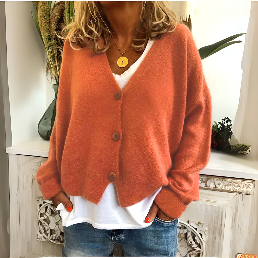 V-Ausschnitt-Cardigan Mit Knöpfen Für Damen | Winter