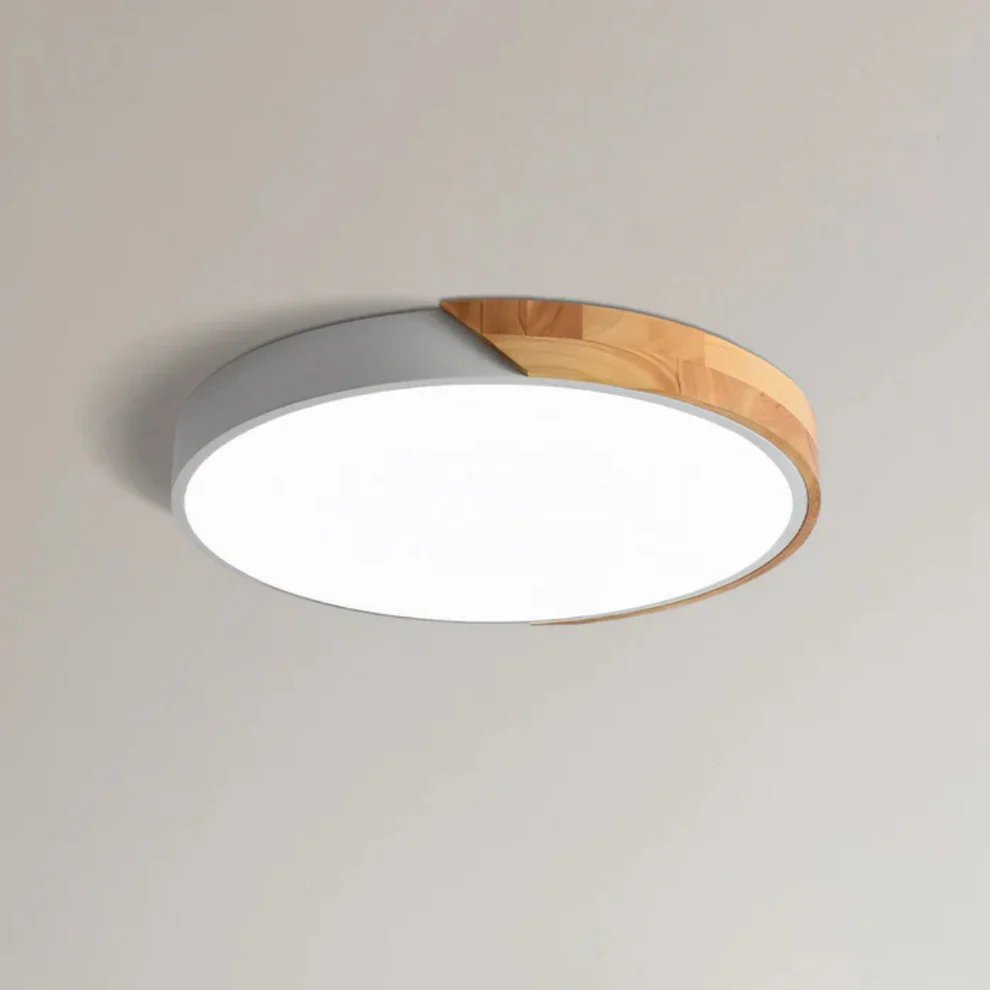 Skandinavische LED-Deckenleuchte aus Holz – Minimalistisches Design & Warmes Licht | Ideal für Schlafzimmer, Flur & Wohnzimmer
