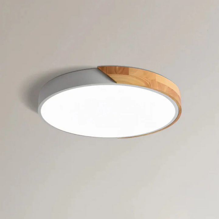 Skandinavische LED-Deckenleuchte aus Holz – Minimalistisches Design & Warmes Licht | Ideal für Schlafzimmer, Flur & Wohnzimmer