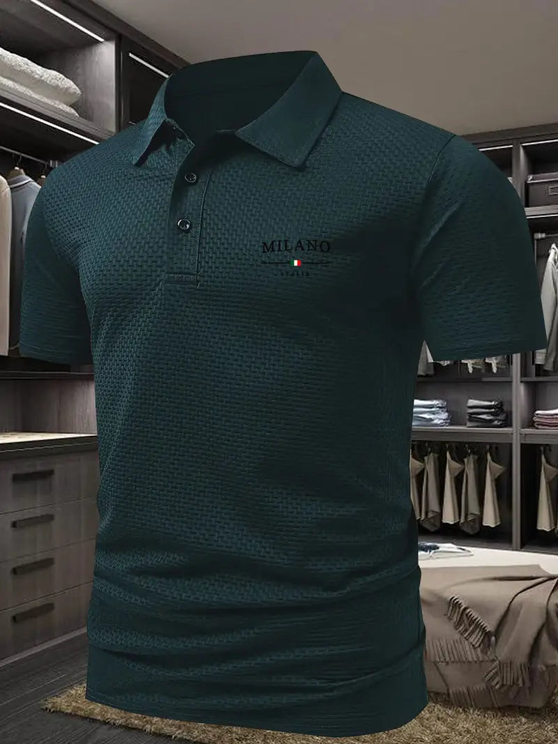 Stilvolles Strukturiertes Poloshirt Für Männer | Kurzarm