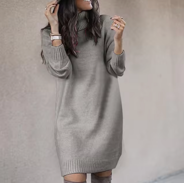 Pulloverkleid Für Den Herbst | Hoher Hals