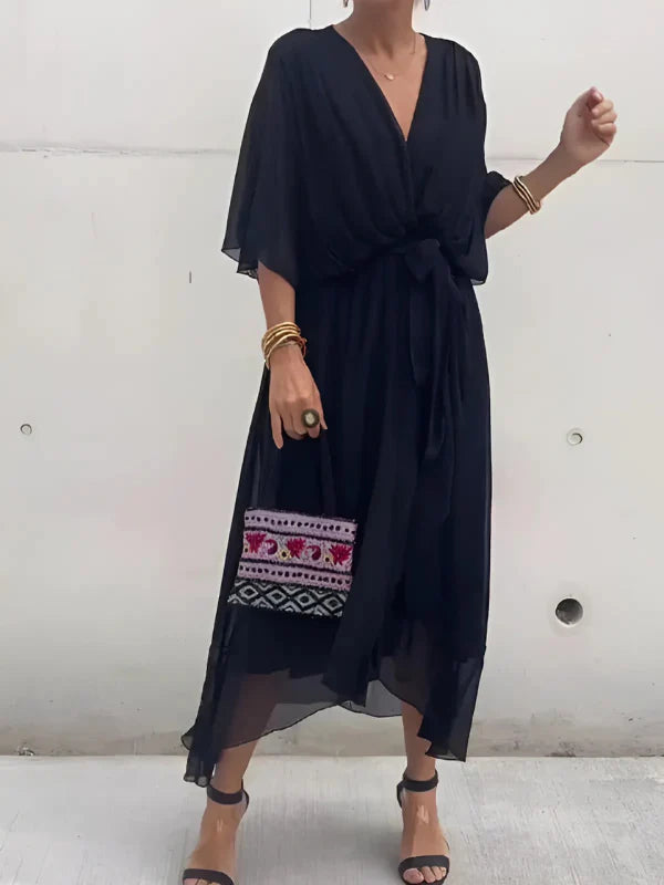 Zeitloses Wickelkleid in Midi-Länge – Elegant & Feminin für jeden Anlass | Damen Midikleid