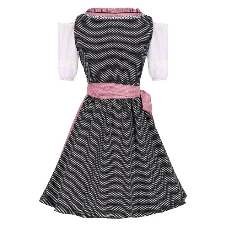 Klassisches Oktoberfest-Dirndlkleid Mit Spitzenbesatz | Midi