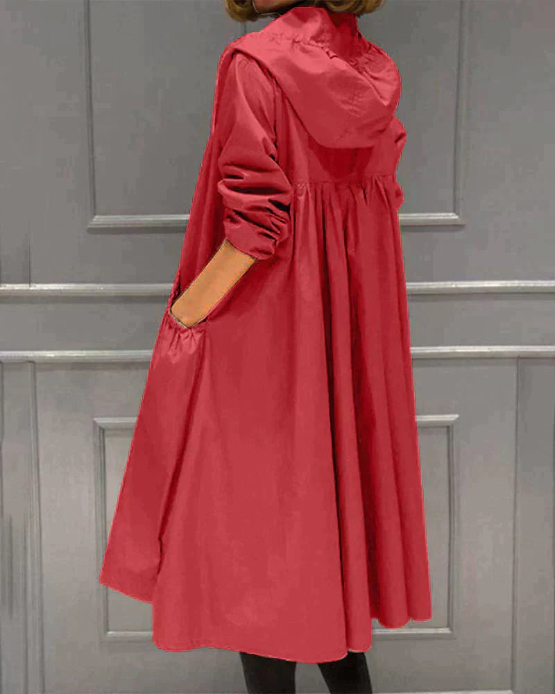 Regenjacke Mit Kapuze Für Damen | Langer Schnitt
