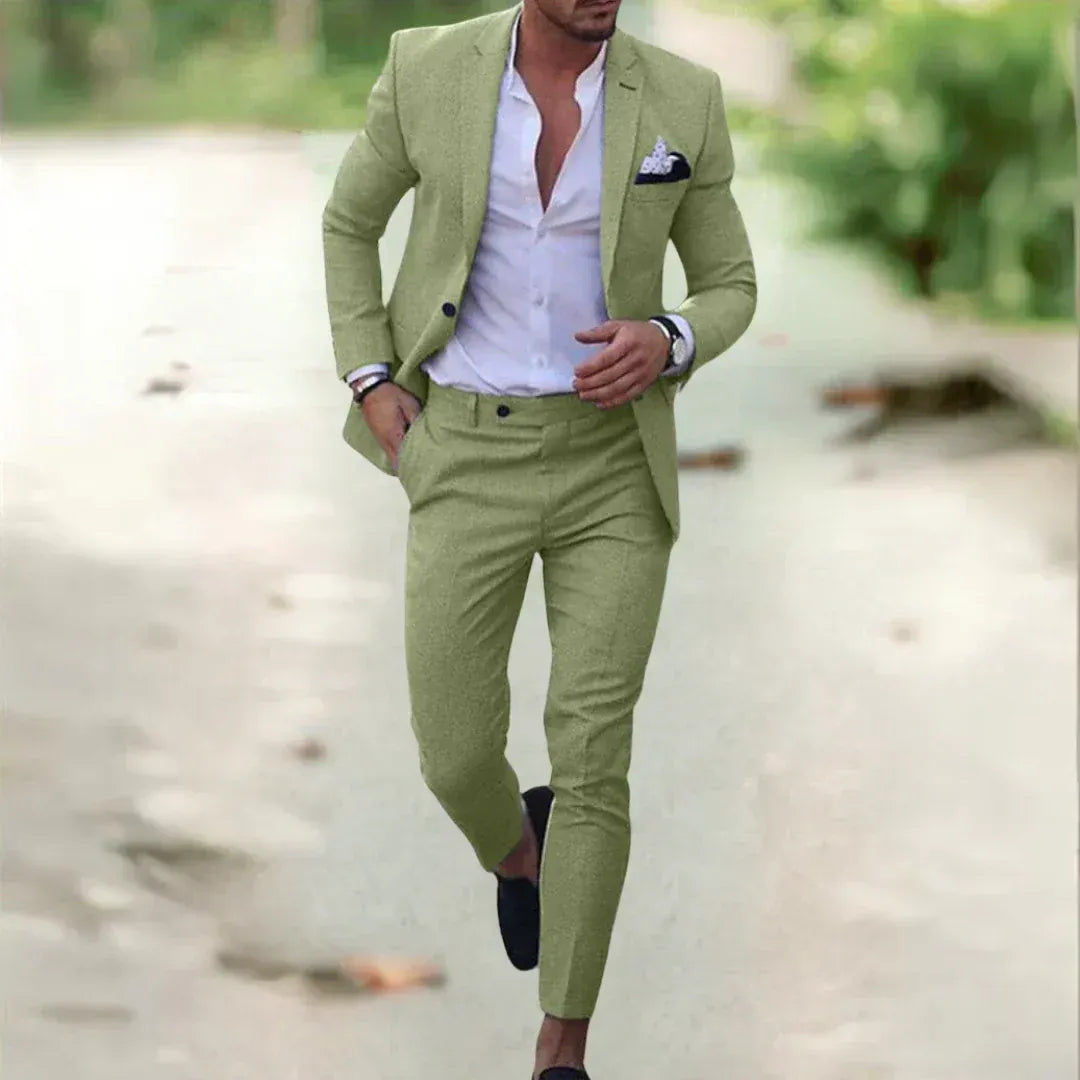 Herren Leichter Leinenanzug – 2-teilig, Slim Fit für Sommer, Hochzeit & Business | Atmungsaktiv & Elegant
