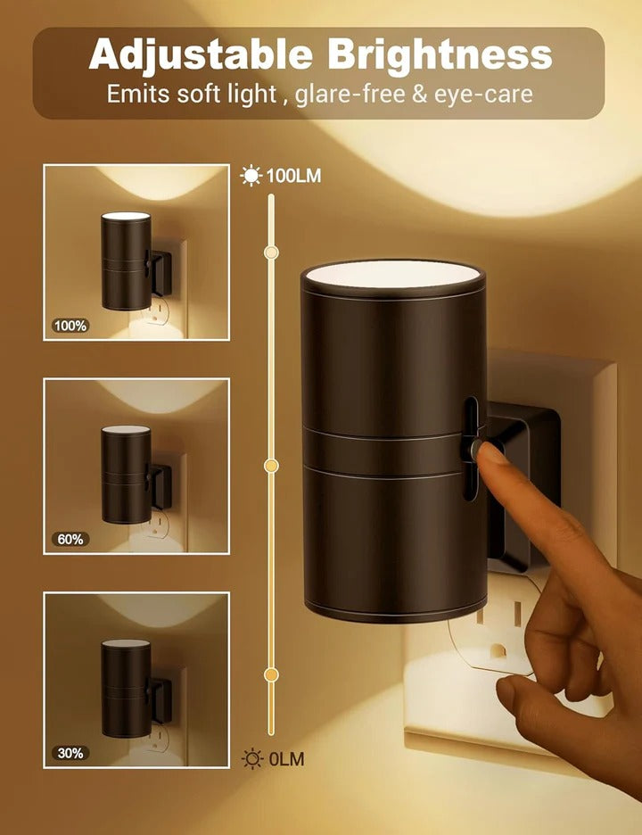 LED-Nachtlicht zum Einstecken – Dimmbar & mit einstellbarer Helligkeit | Ideal für Schlafzimmer, Flur & Kinderzimmer