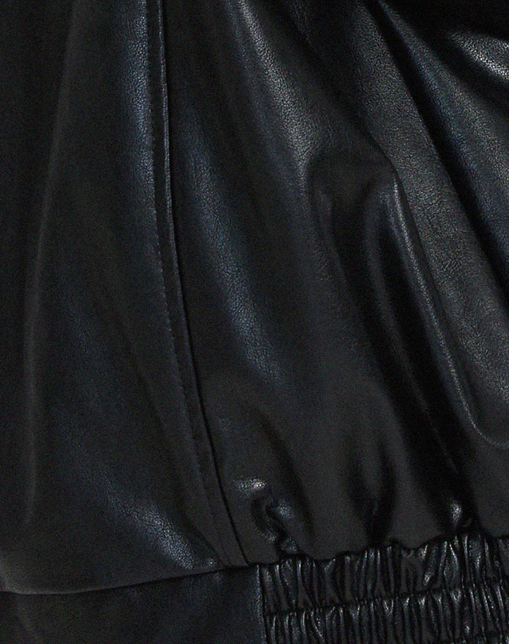 Oversize Damen-Lederjacke mit lockerer Passform