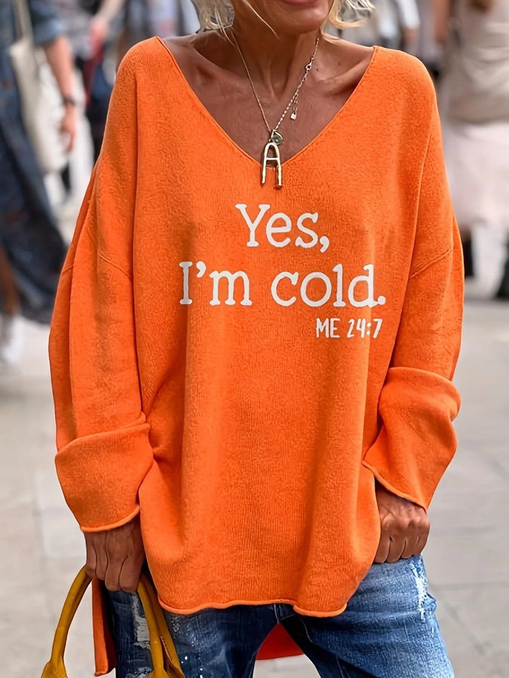 Lässiger Pullover Mit V-ausschnitt Für Frauen | Oversize