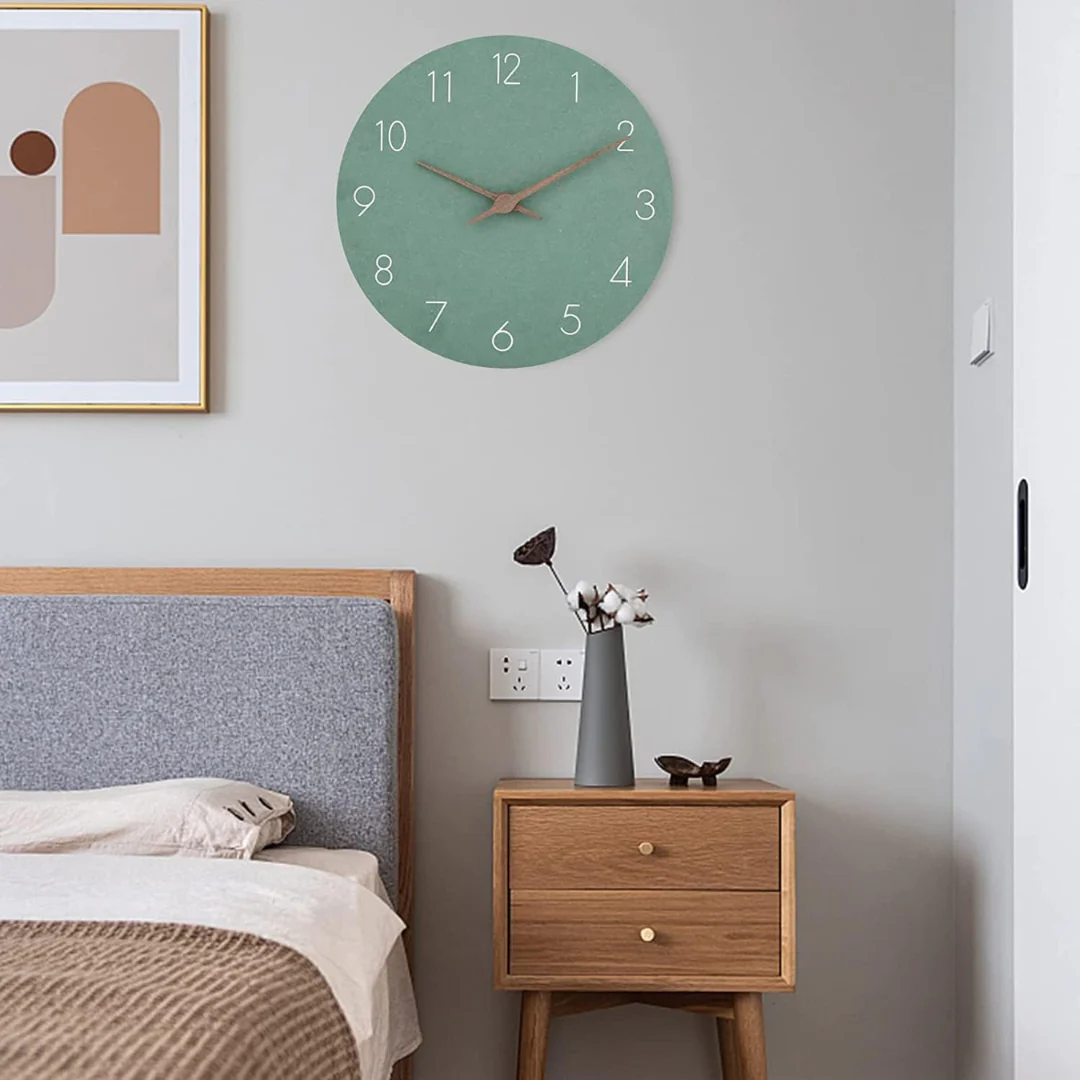Holz-Wanduhr im minimalistischen Design – Stilvoll & Lautlos | Perfekt für Wohnzimmer, Büro & moderne Innenräume