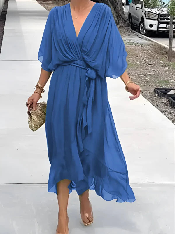 Zeitloses Wickelkleid in Midi-Länge – Elegant & Feminin für jeden Anlass | Damen Midikleid