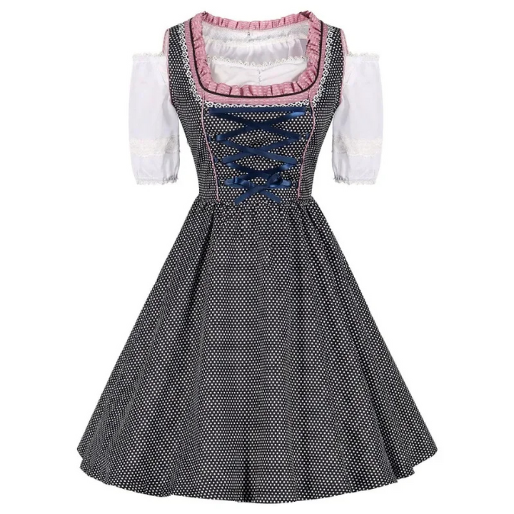 Klassisches Oktoberfest-Dirndlkleid Mit Spitzenbesatz | Midi