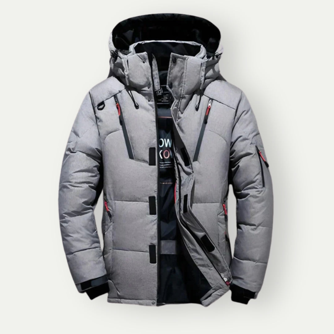 Herren Parka Wintermantel Mit Reißverschluss Und Kapuze | Langarm