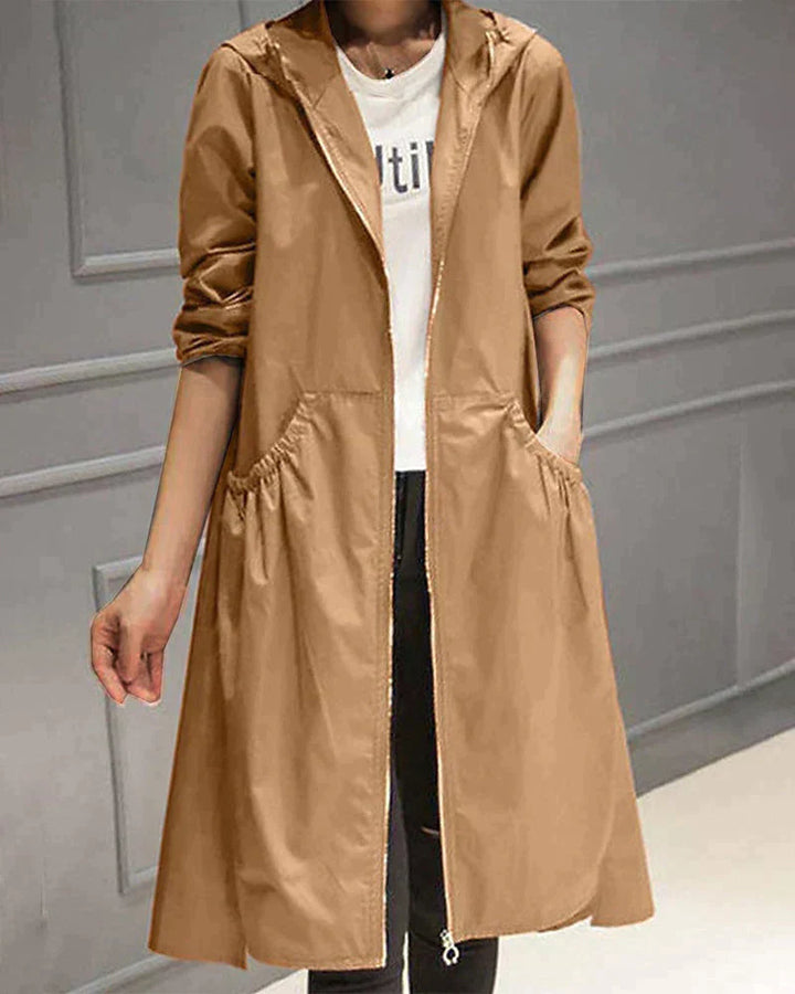 Regenjacke Mit Kapuze Für Damen | Langer Schnitt