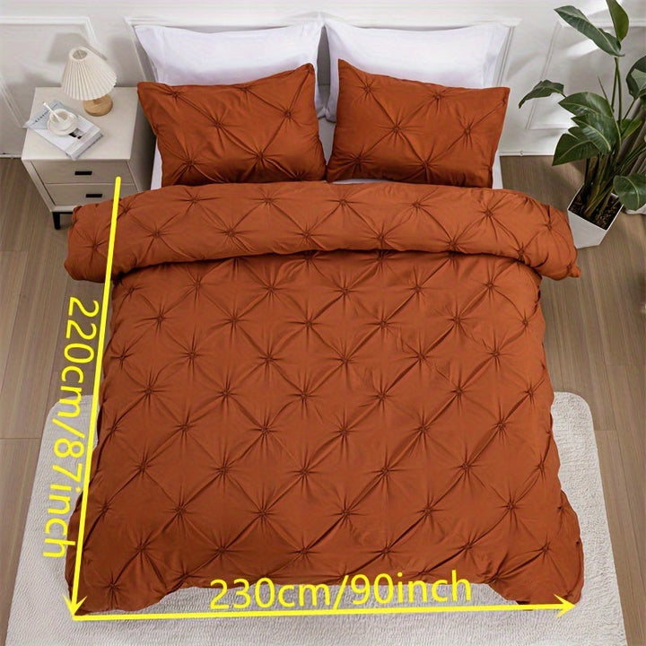 Juego de Edredón con Textura y Pliegues Pintuck con Acabado Acolchado