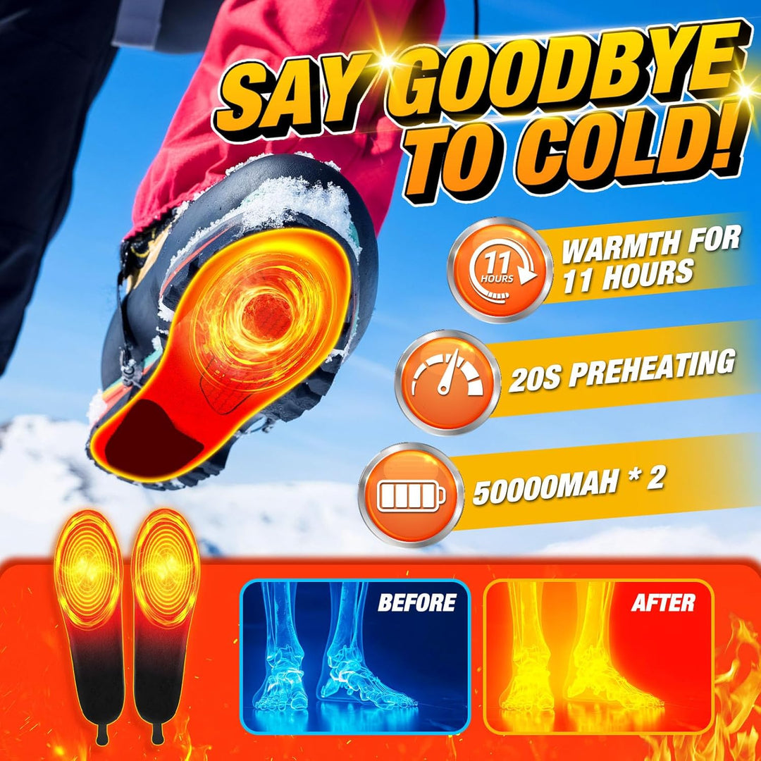 Electric Heated Insoles with Remote Control for Cold Weather