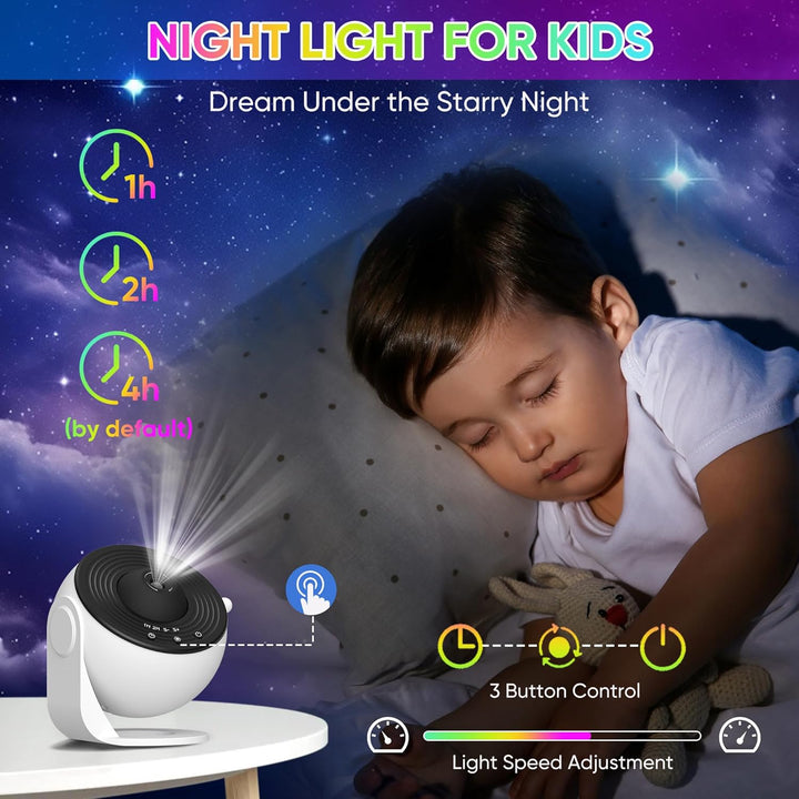 Starry Sky Galaxy Projector with Adjustable Light Effects