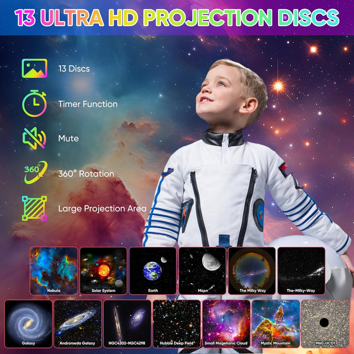 Starry Sky Galaxy Projector with Adjustable Light Effects