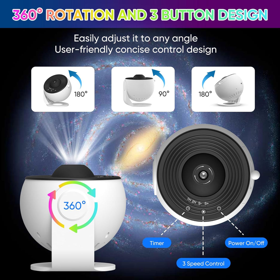 Starry Sky Galaxy Projector with Adjustable Light Effects