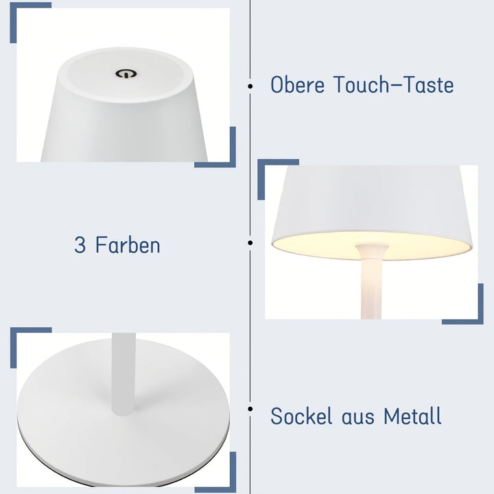 Touch Activated Rechargeable LED Table Lamp for Bedside Use