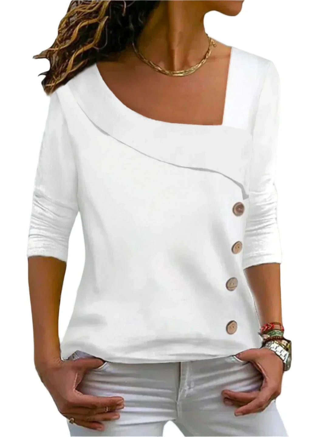 Coralie | Asymmetrische Bluse Für Damen | Langarm