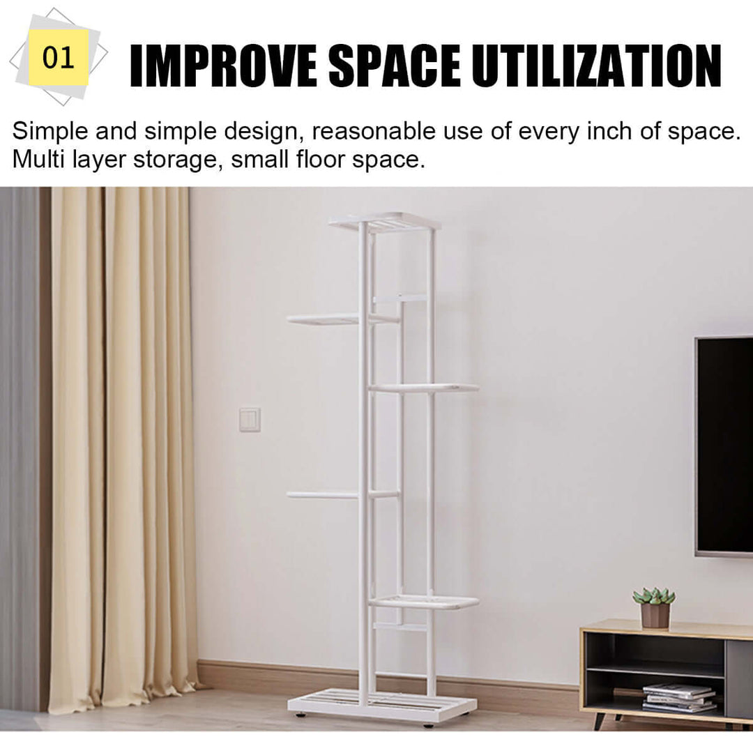 8-Niveau Plantepotte Displayhylde til Indendørs og Udendørs Brug