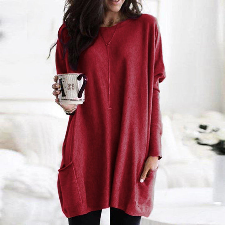 Oversize Tunika Pullover Mit Taschen Für Damen | Winter
