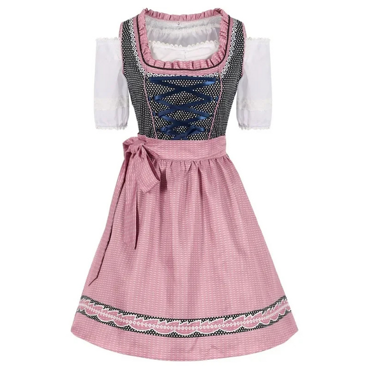 Klassisches Oktoberfest-Dirndlkleid Mit Spitzenbesatz | Midi