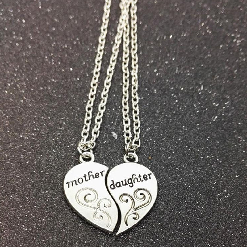Matching Mother Daughter Heart Necklace Set A Mother's Day Gift
