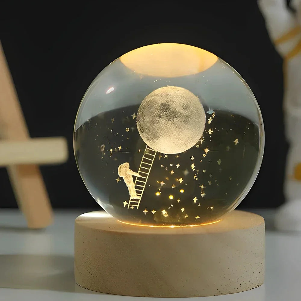 LED 3D Planet Night Light Decorative USB Table Lamp