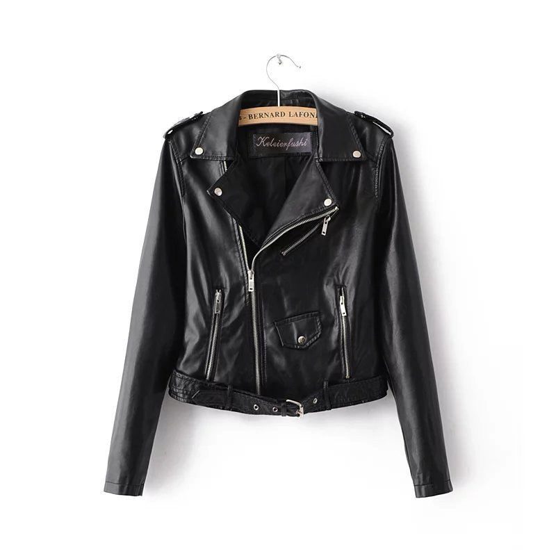 Damen Lederjacke Mit Gürtel | Stylisch