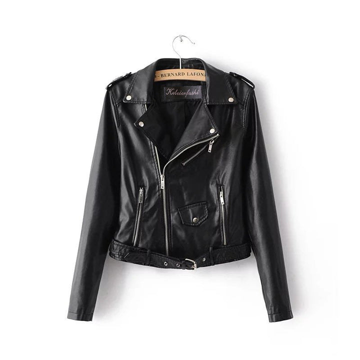 Damen Lederjacke Mit Gürtel | Stylisch
