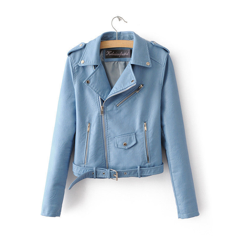Damen Lederjacke Mit Gürtel | Stylisch
