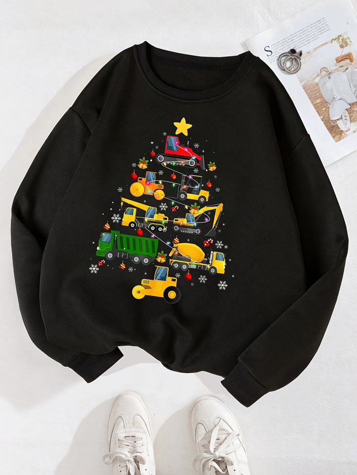 Jungen Sweatshirt Mit Weihnachtsbaum-Print | Langarm