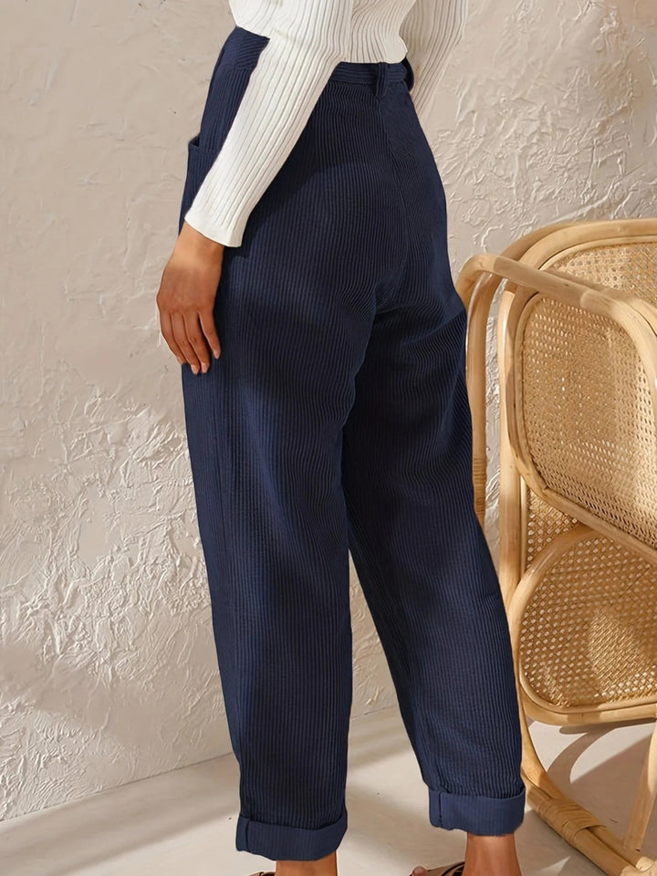 Camila | Chic Hochtaillierte Cordhosen Für Frauen