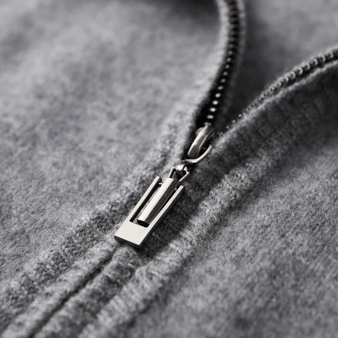 Herren Kaschmir Reißverschlussjacke Mit Langen Ärmeln | Winter