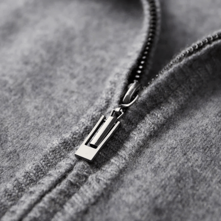 Herren Kaschmir Reißverschlussjacke Mit Langen Ärmeln | Winter